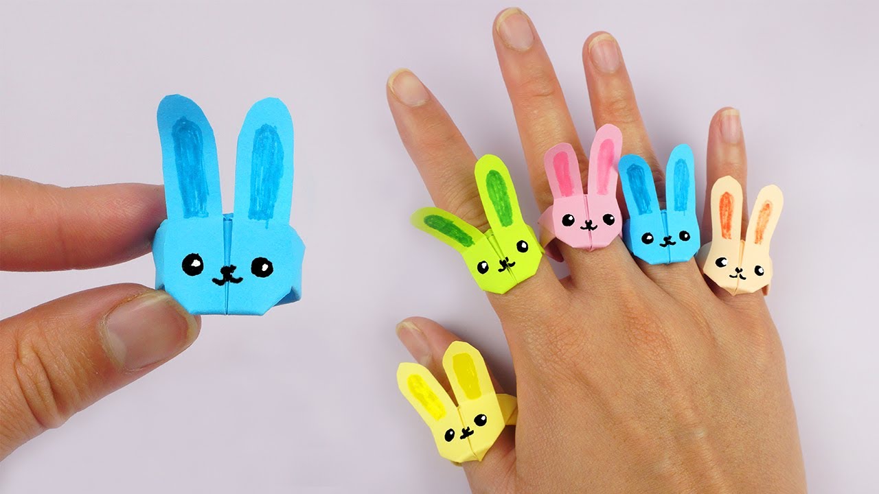 Osterhasenring basteln aus papier - Ostergeschenke selber machen | Ostern basteln