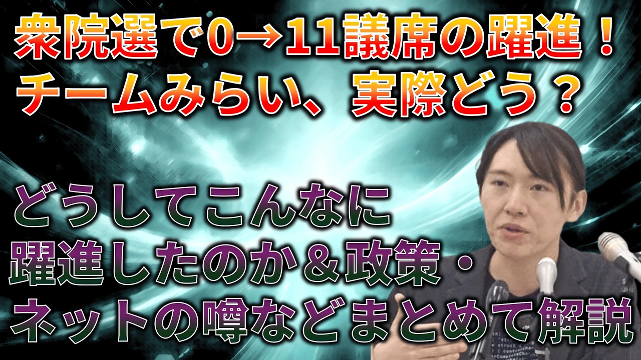 躍進のチームみらい、政策や不正疑惑、今後の展望などを丸ごと解説
