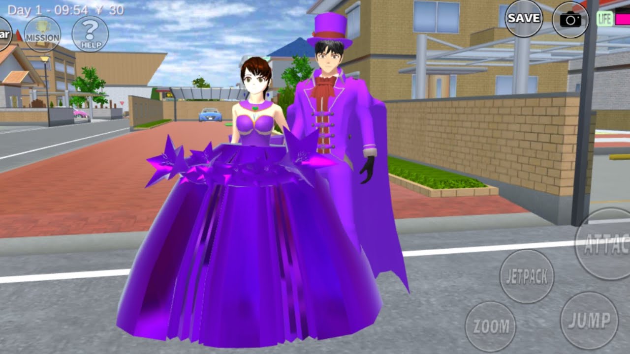  👑 How to make Sakura boy and girl same purple dress 🥳🤯💜