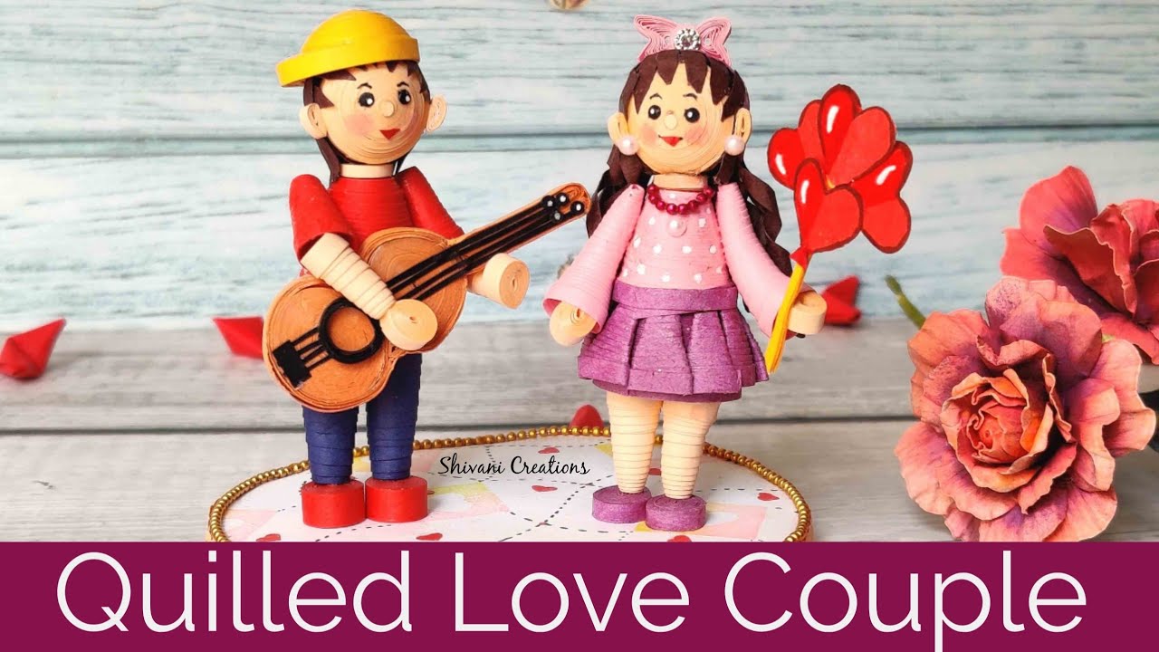 Quilling Love Couple/ Valentine's Day Gift Idea/ 3D Quilling