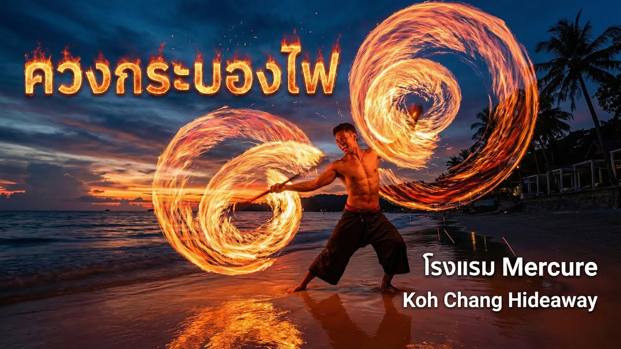 อึ้งทั้งหาด! โชว์กระบองไฟสุดเดือด 🔥 ที่ Mercure เกาะช้าง ลุ้นจนลืมหายใจ | JanyGoRound