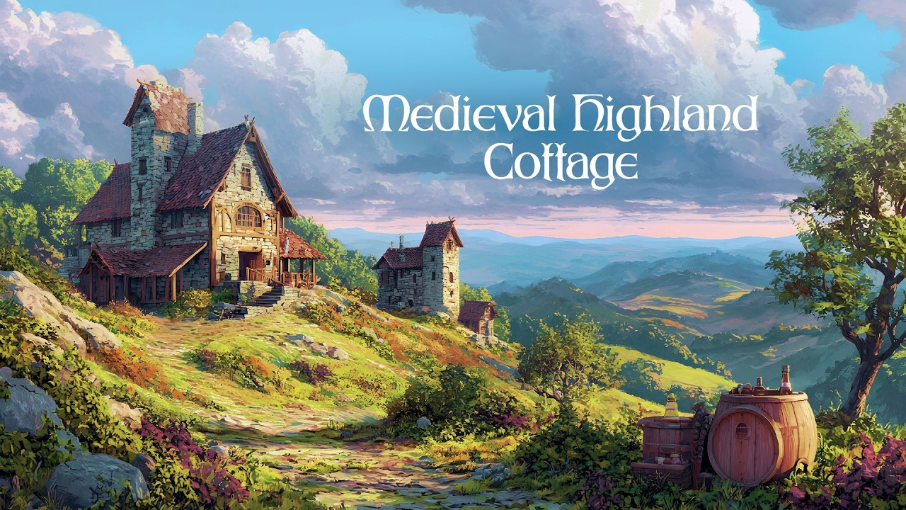 fantasy music that feels like a medieval mountain cottage