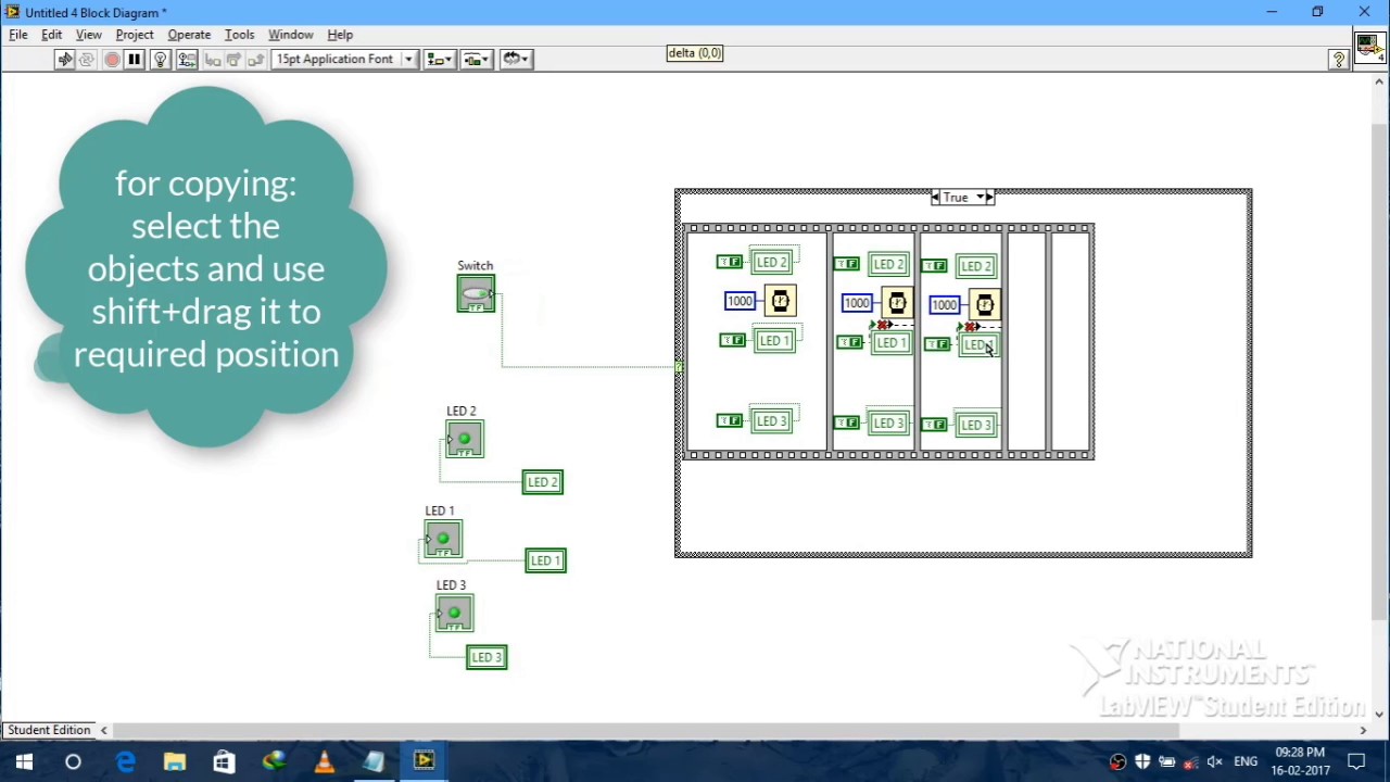 Sequential blinking of LED's - LabView