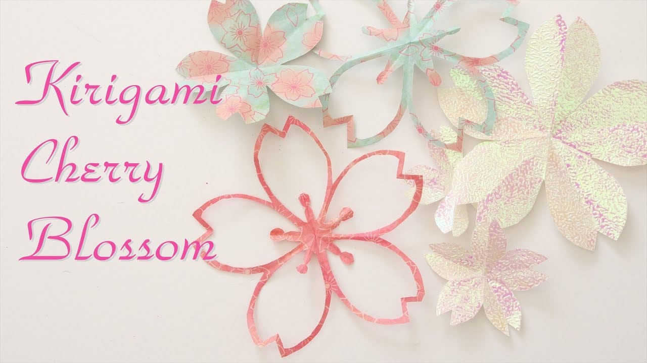 折り紙で簡単！桜の切り紙2種 - Kirigami Cherry Blossom