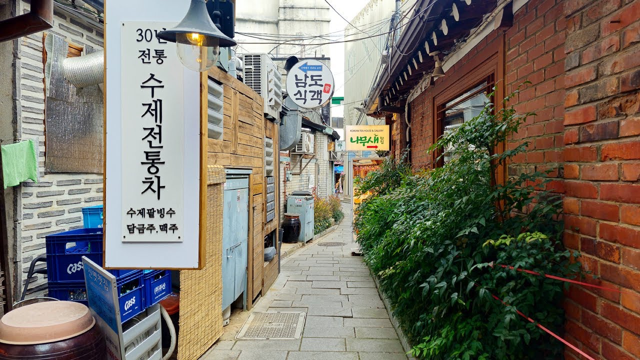 Пешеходная экскурсия по Сеулу, Инсадон, Самзигиль | 4K Путешествие по Корее