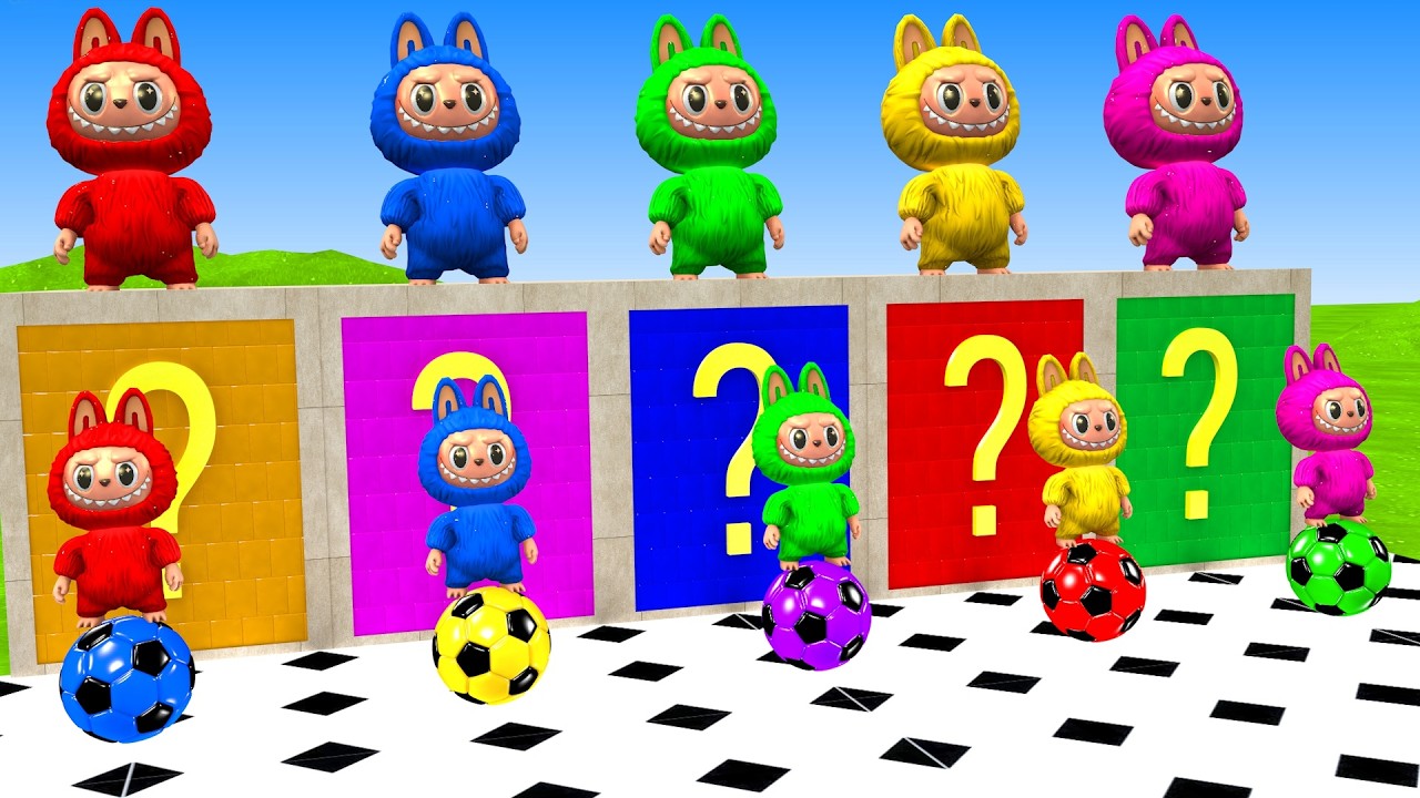 Long Slide Game With Labubu Zimomo Mokoko Pato Pippo Bayby Three 3d Animal Game Funny 3d Animals