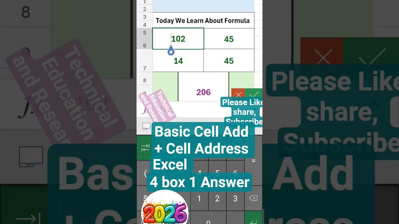 4 & 1 formula in excel Basic learning cell add