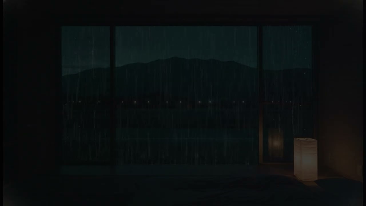 Rain Sounds in a Dark Bedroom | Soothing Night Rain for Calm Sleep