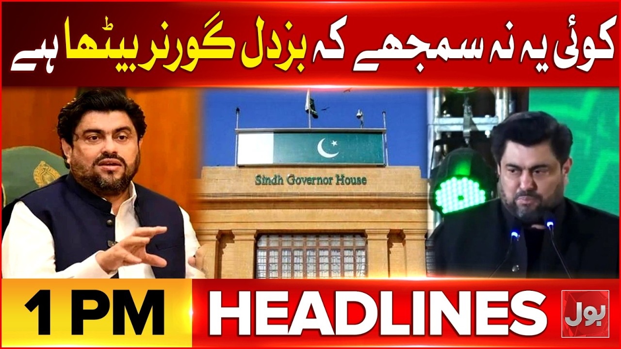 Governor Sindh Big Statement ? | BOL News Headlines at 1 PM | Political Movements
