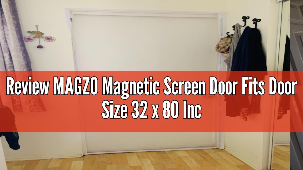 Review MAGZO Magnetic Screen Door Fits Door Size 32 x 80 Inches, Actual Screen Size 34