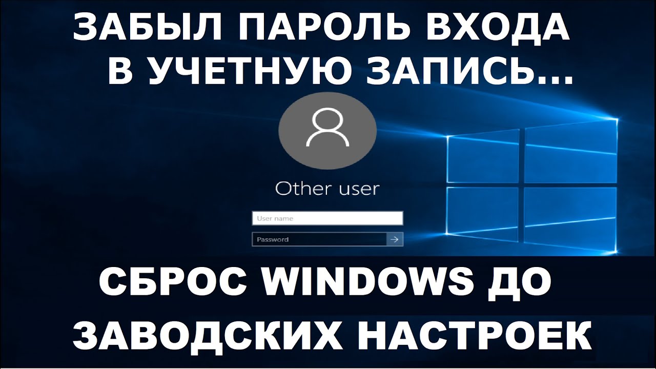 Забыл пароль от своей учетной записи, сброс и переустановка Windows