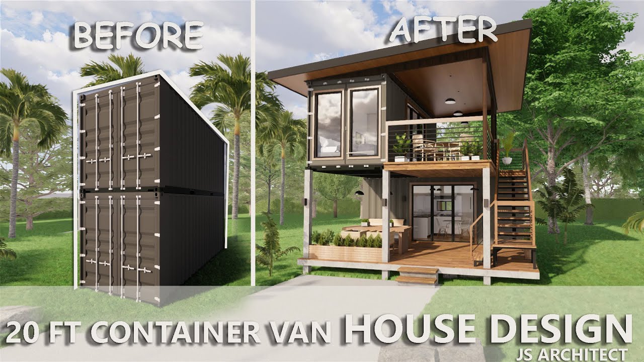 SHIPPING CONTAINER VAN TO TWO STOREY HOUSE DESIGN TINY HOUSE