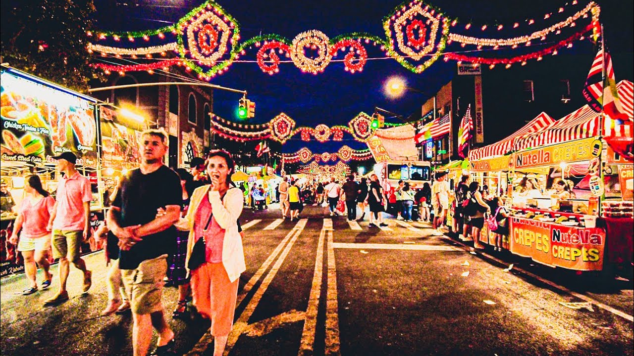 18th Avenue Feast BENSONHURST - Walking in Brooklyn NYC | Commentary 4K Walking Tour | City Ambience