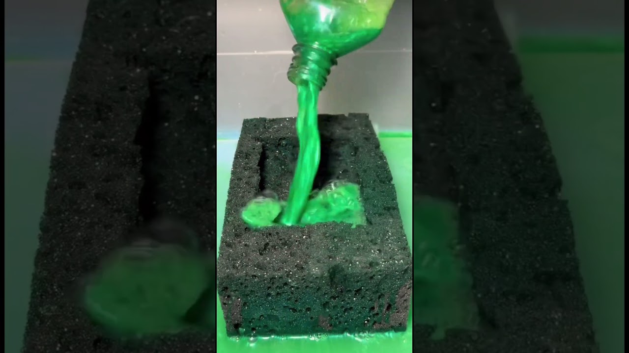 PT 1: POUR 💚 METALLIC GREEN | SUDSY SPONGE SQUEEZING ASMR | ASMR SPONGE SQUEEZE | ASMR SPONGE POUR