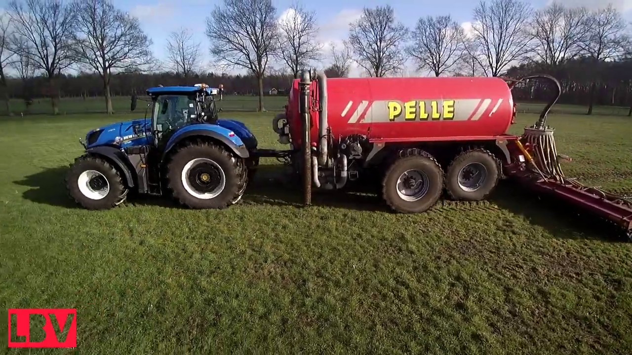 Mest injecteren met New Holland T7 290 loonbedrijf pelle