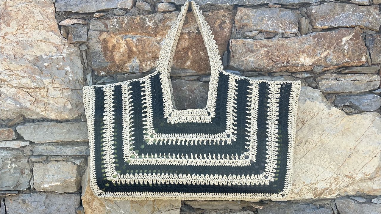 Çok kolay plaj çantası yapımı, very easy beach bag tutorial summer,large bag making,paper rope bag