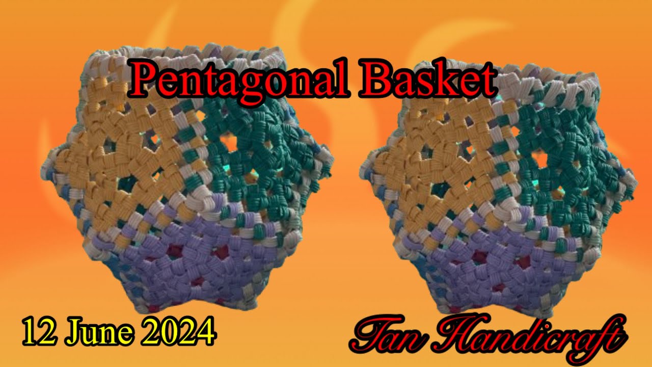 Tutorial ke 1603 - Weaving pentagonal basket Japanese Ecocraft