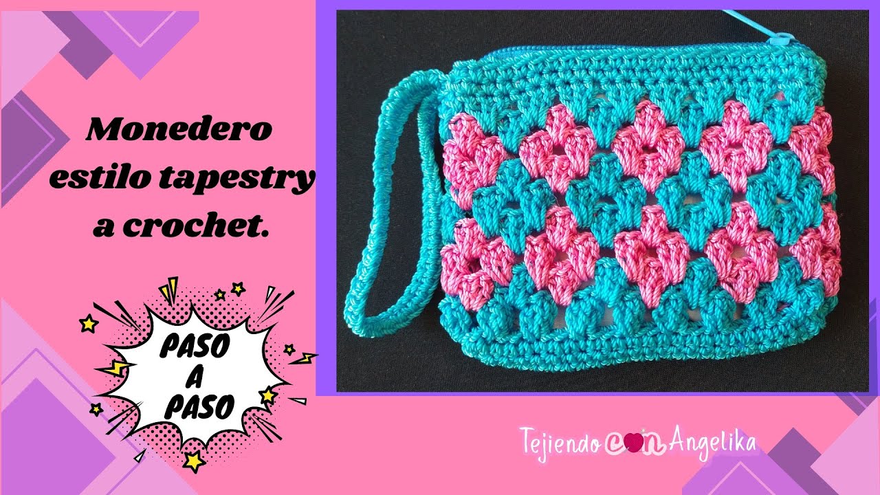Monedero estilo tapestry a crochet #crochet #tejido #fácil #moda