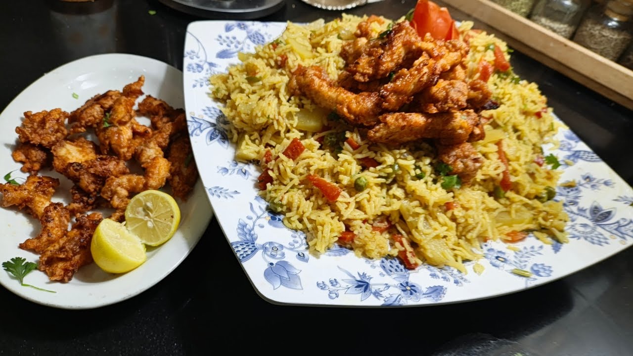 Vegetable Rice and  Chicken Strips Recipe  | Himenfoods |