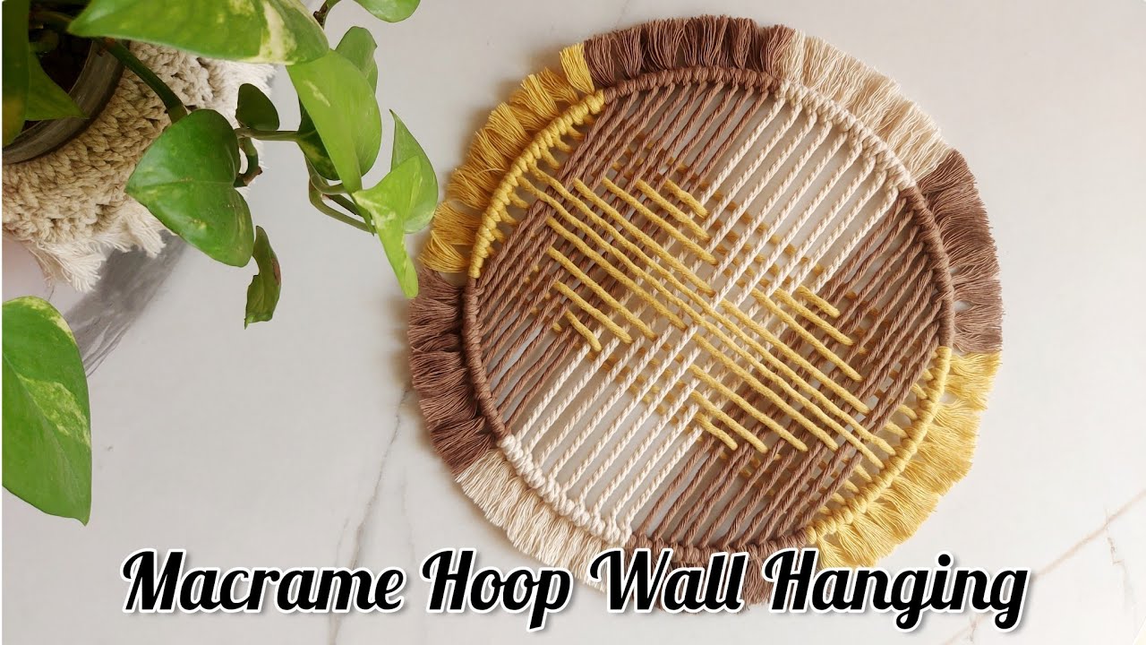Macrame hoop wall hanging | Boho Modern Macrame hanging | Macrame woven wall hanging for beginners