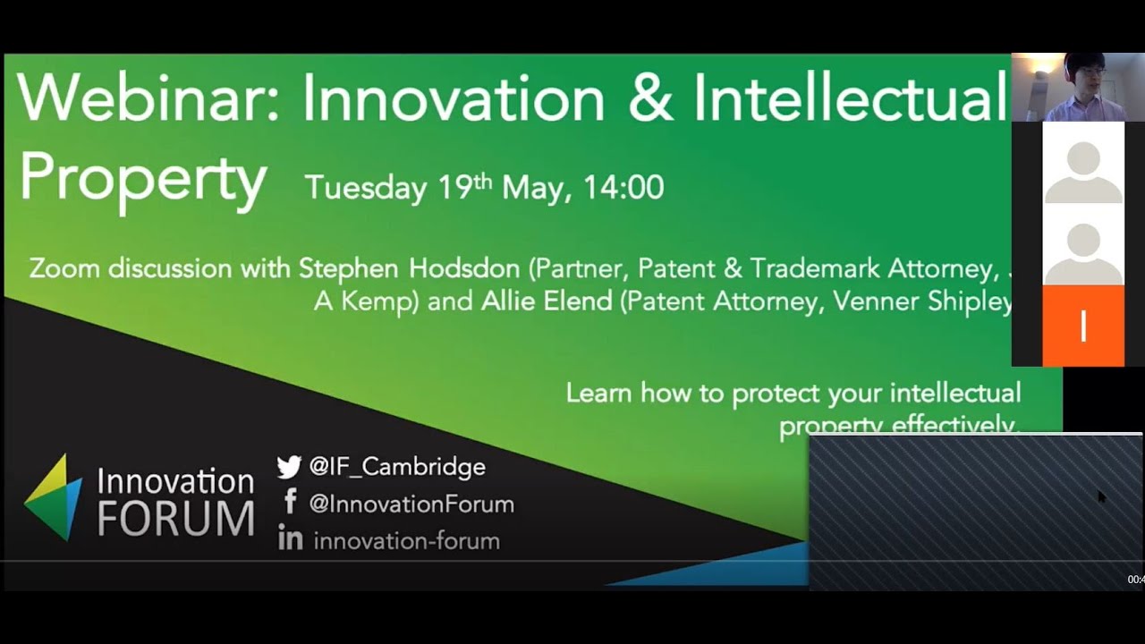 Innovation and Intellectual Property - Innovation Forum Webinar - 19 May 2020