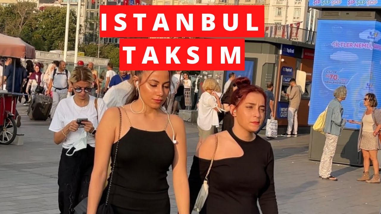 Taksim Square | Most Popular Tourist Place In Istanbul🇹🇷30 August 2022 Walking Tour | 4K UHD 60fps