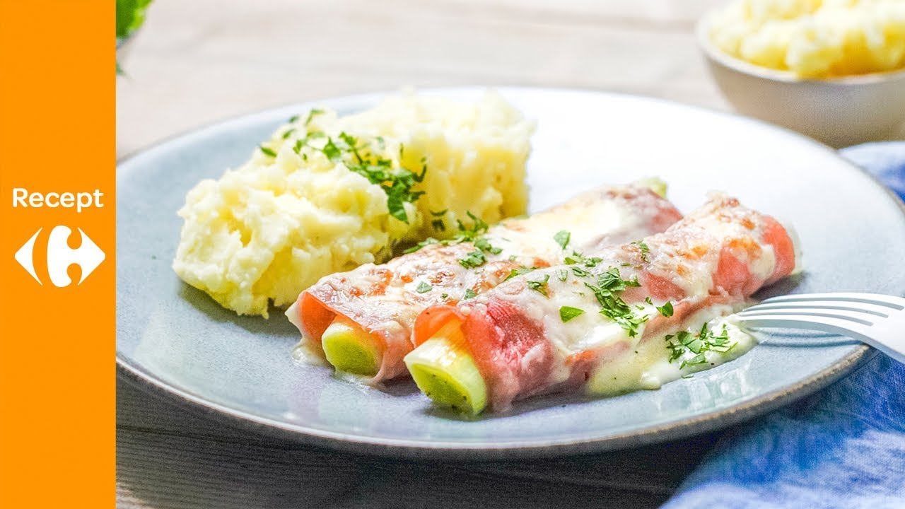 Hamrolletjes met prei en Gruyère