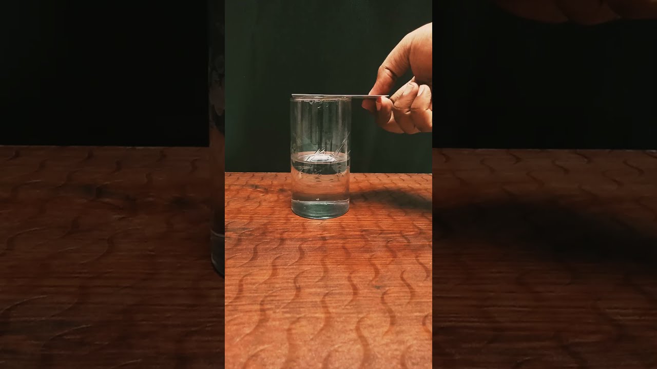 science expriment 09; #short #shorts ; balancing coin and card on glass of water