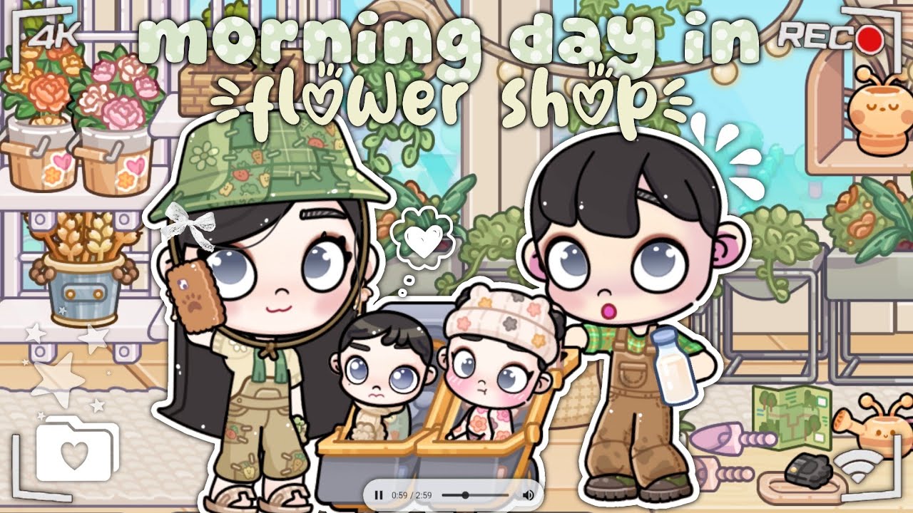 DRAMA AVATAR WORLD || MORNING DAY IN FLOWER SHOP WITH MOM KELINE AND MINI FAMILY ||