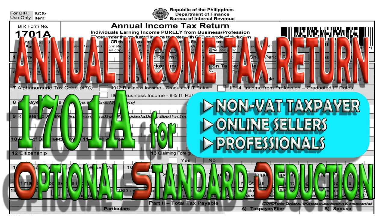 1701A for OPTIONAL STANDARD DEDUCTION (OSD)