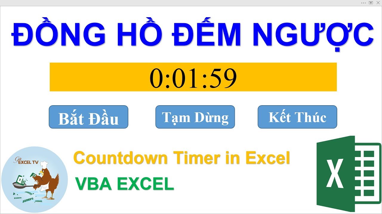 Cách tạo đồng hồ đếm ngược trong Excel