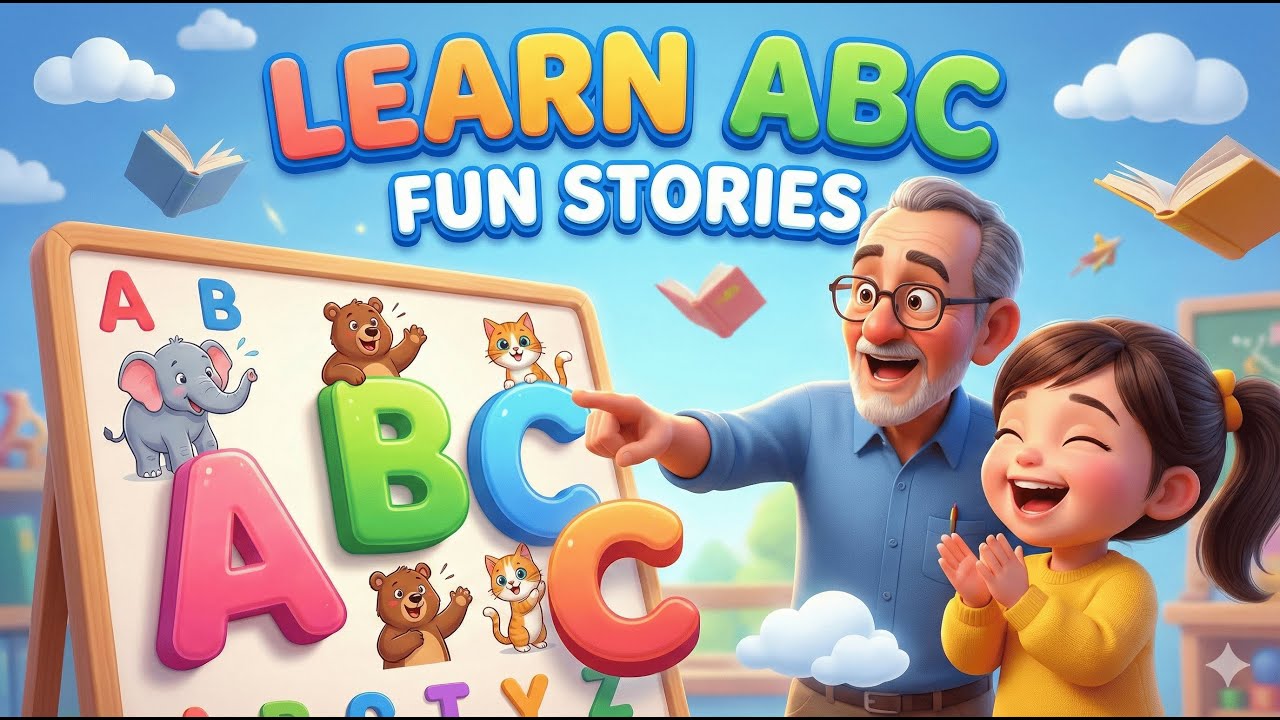 Learn English Alphabet A–Z with Hindi Fun Stories 🤣 | Kids Learning Video