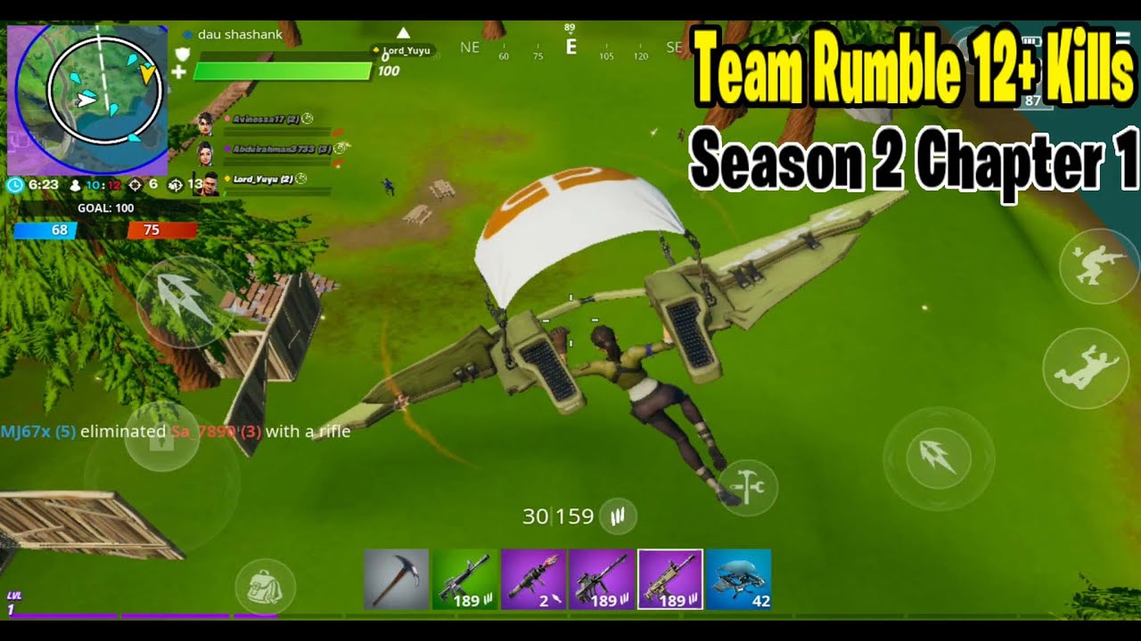 Fortnite Season 2 Chapter 1 Team Rumble,New Map 12+ Kills