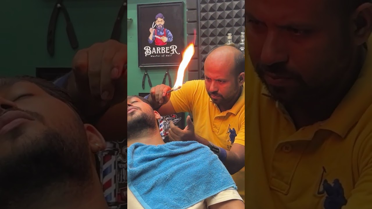 ASMR Hair Removal Fire Massage Therapy by REIKI MASTER💈#asmr #shorts #asmrsounds