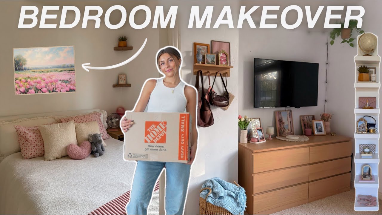 pinterest inspired room makeover 🌷 decorating my new room, shopping & unpacking vlog