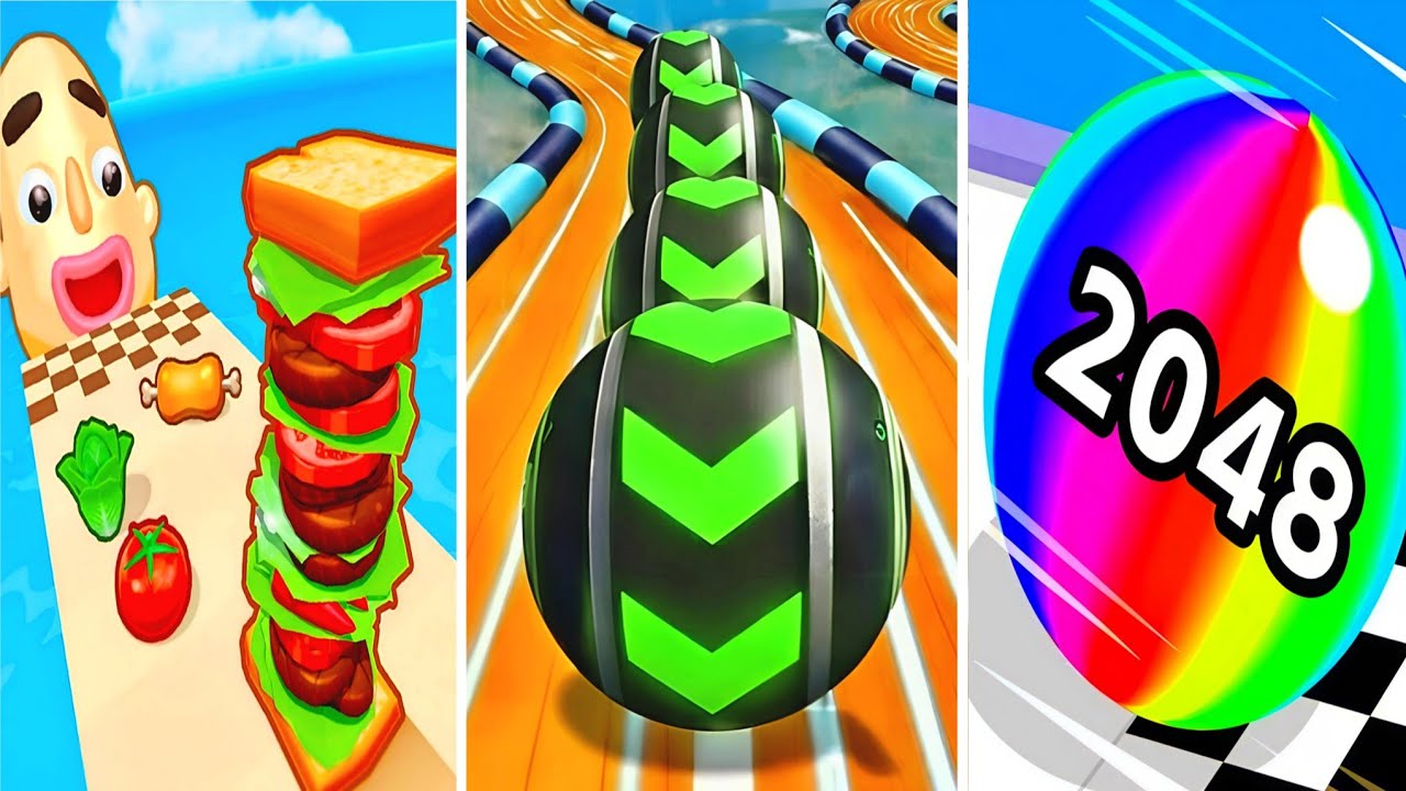 Sandwich Runner vs Going Ball vs Ballrun2048 - Crazy Android iOS GamePlay New Update 2026 