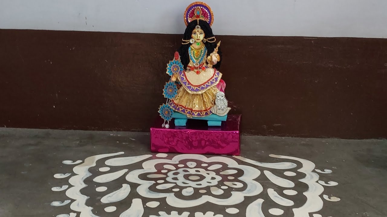 Kojagori Lokkhi Puja Paper Idol With Alpona | #3dPaperIdol CRAFTSWOMAN