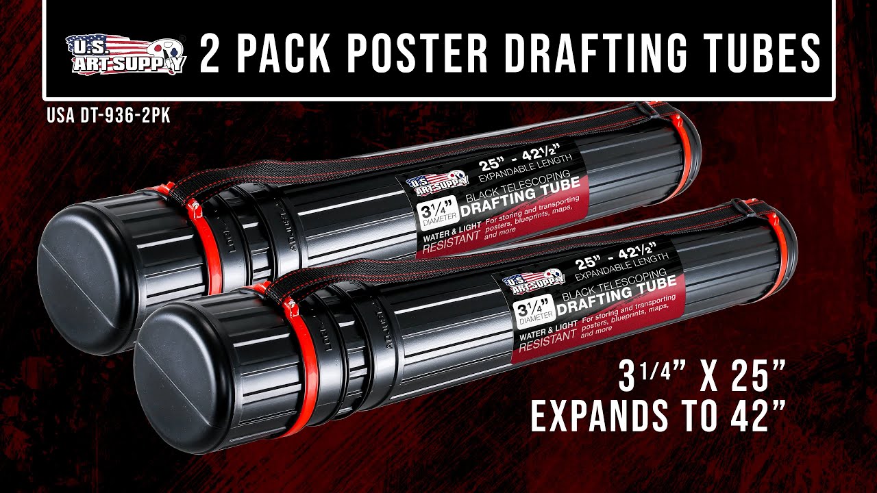Black Telescoping Drafting Tube (Pack of 2) - 3-1/4
