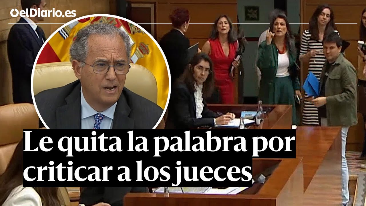 LE RETIRA LA PALABRA por criticar a los JUECES: Más Madrid ABANDONA el pleno por la decisión del PP
