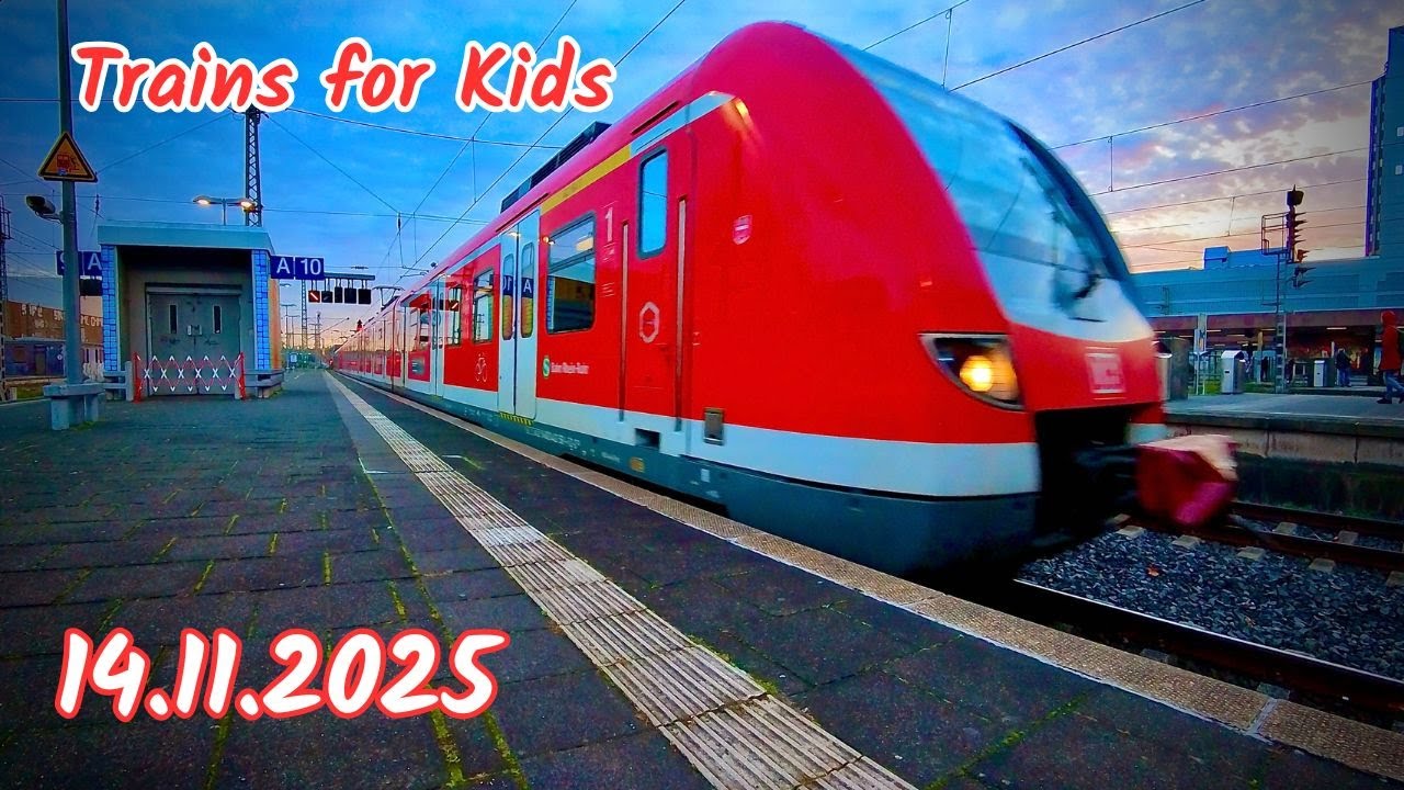 Trains for Kids in Germany 🚂 |ICE, IC,RE & Freight Trains Passing at German Stations (14.11.2025)