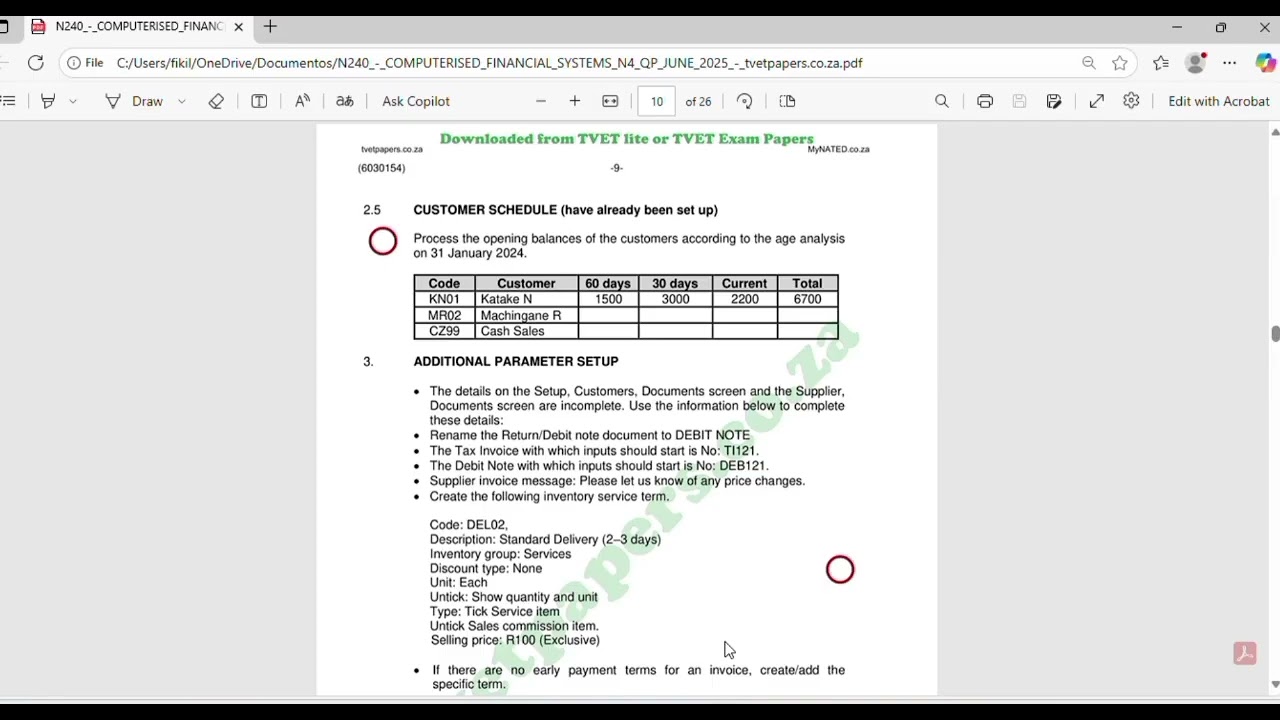 Additional Parameter Setup