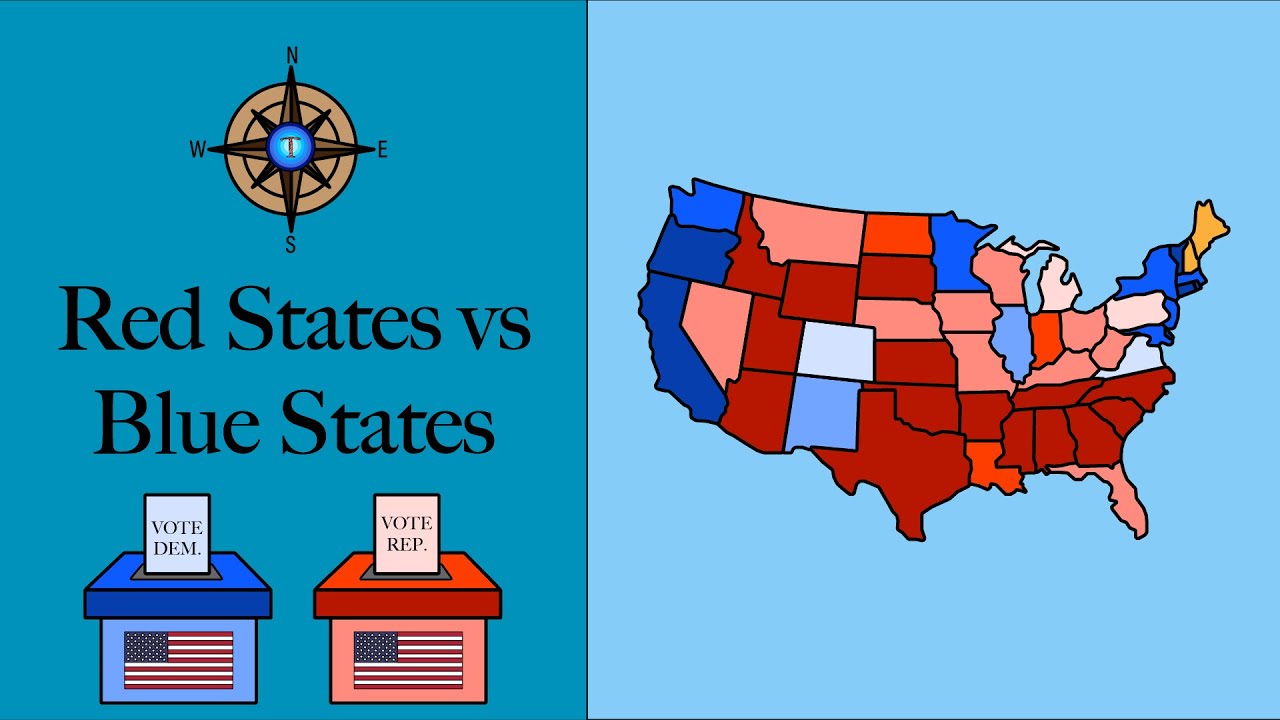 Red States vs Blue States Mapped (Republicans vs Democrats) 🇺🇸🗳