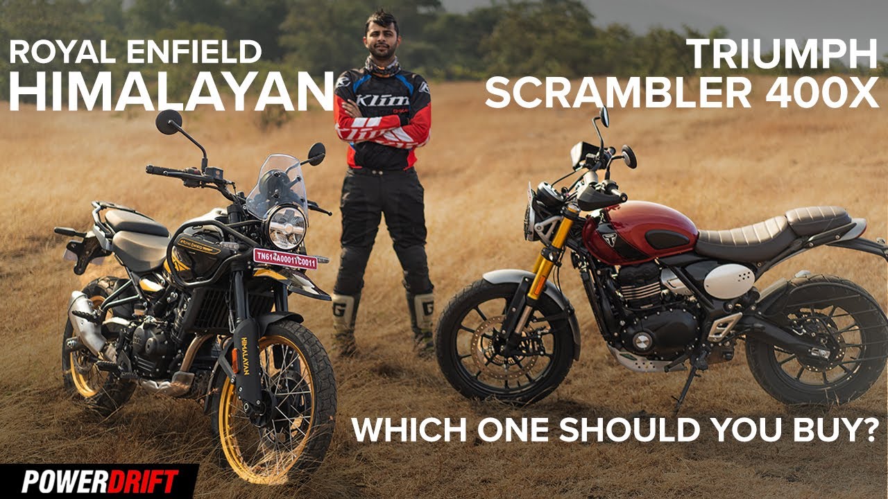 Royal Enfield Himalayan против Triumph Scrambler 400X | Какой выбрать? | 4K | PowerDrift