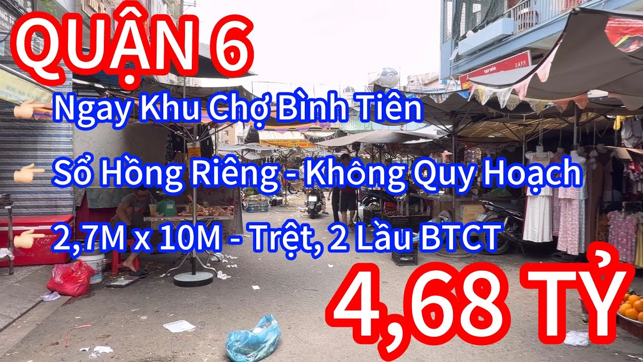 QUẬN 6 - NGAY KHU CHỢ BÌNH TIÊN - NHÀ ĐẸP Ở NGAY #aunhapho #0374997997 