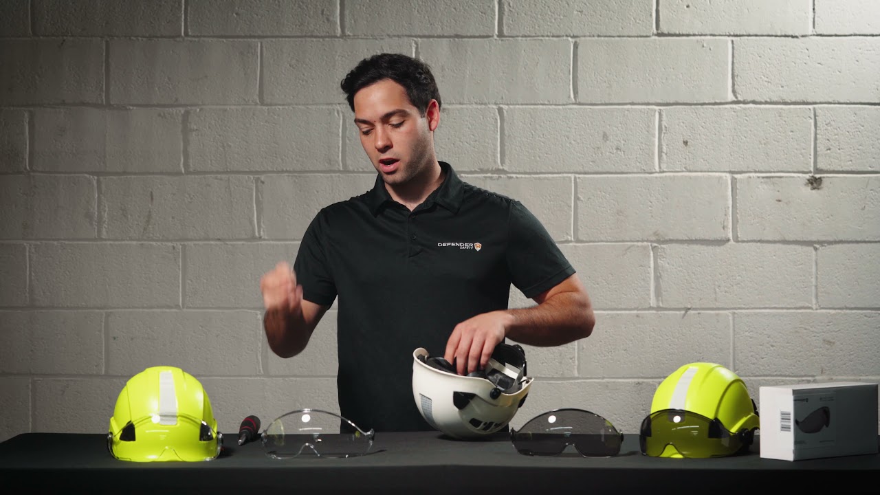 Defender Safety H1 Series Safety Helmet (H1-CH & H1-EH) Visor Installation