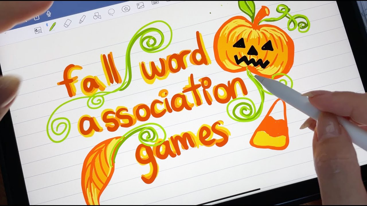 iPad ASMR 🎃 Fall Word Association Games 🍁 Word Unscramble, Find the Word That Doesn't Belong etc...
