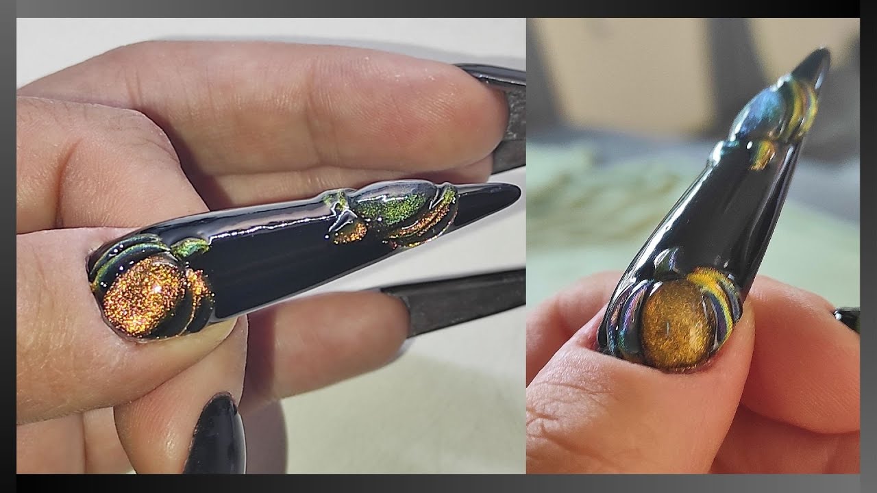 Kürbisse mit Cat-Eye gel | Herbst | Halloween | 1 von 3