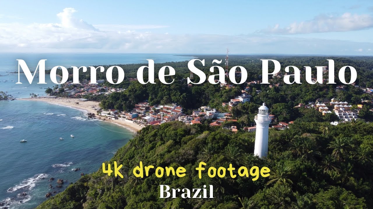 Morro de São Paulo in Bahia BRAZIL - Drone footage 4k with upbeat music