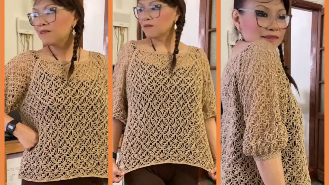 Últimos detalles para terminar esta blusa puntada de arañita a crochet 