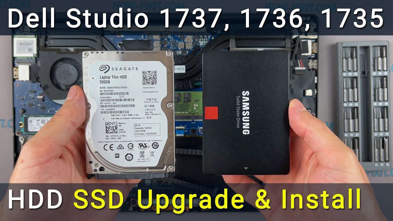 Замена и установка SSD или жестки диск в ноутбук Dell Studio 1737, 1736, 1735
